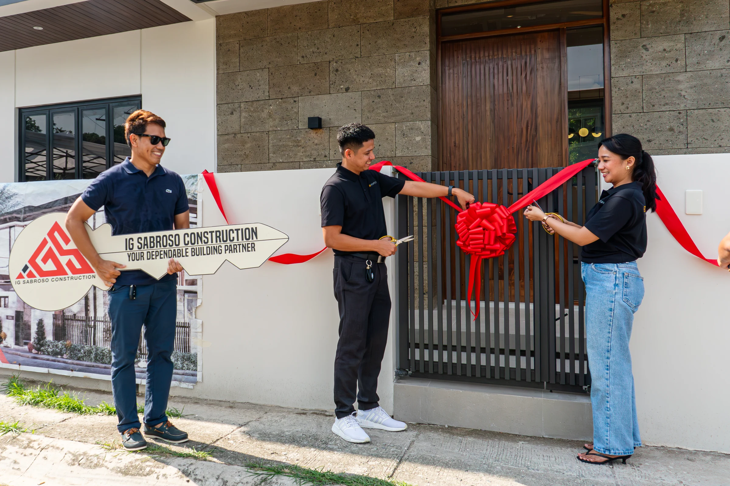 IG Sabroso team and client during a real completed-project turnover